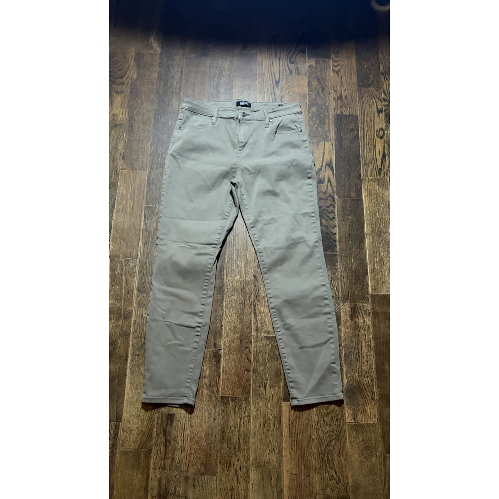 Buffalo David Bitton Avalon Women's Size 12/32 Green Twill Mid-Rise Ankle Skinny